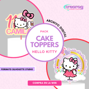 COLECCIÓN DIGITAL CAKE TOPPER HELLO KITTY