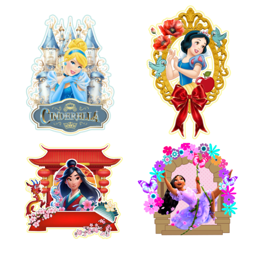 COLECCIÓN DIGITAL CAKE TOPPER PRINCESAS - Imagen 2