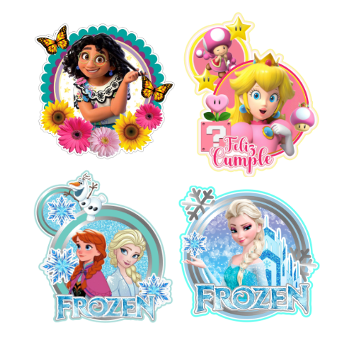 COLECCIÓN DIGITAL CAKE TOPPER PRINCESAS - Imagen 3