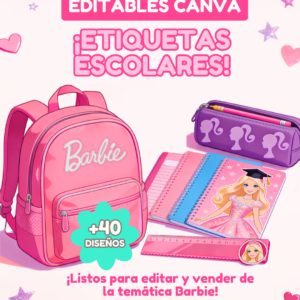 PLANTILLAS ETIQUETAS ESCOLARES EDITABLES DE CANVA