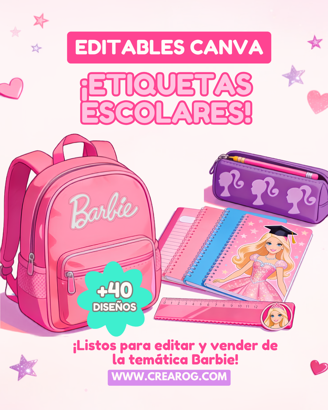 PLANTILLAS ETIQUETAS ESCOLARES EDITABLES DE CANVA